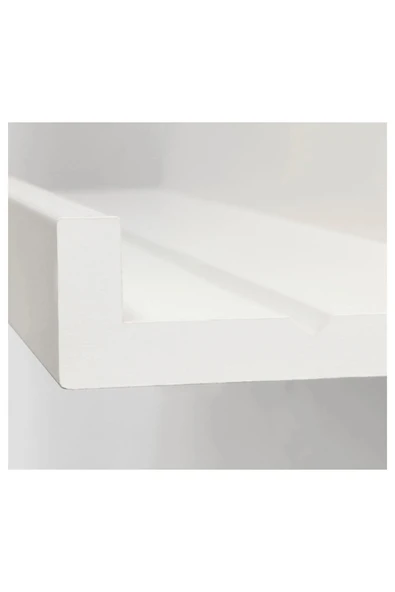 IKEA Ahşap Duvar Rafı Uzunluk: 55 Cm İkea Fotoğraf Çerçevesi Rafı Beyaz Raf Mdf - 4