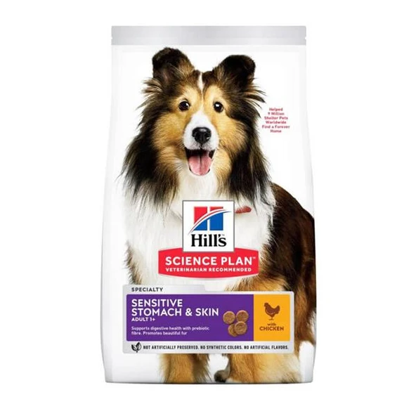 Hills Medium Adult Sensitive Stomach Skin Tavuklu Yetişkin Köpek Maması 14Kg