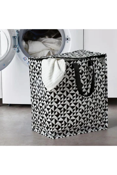 IKEA Giysi Malzeme Yemek Taşıma Çantası Desenli Siyah 47 Lt - 3