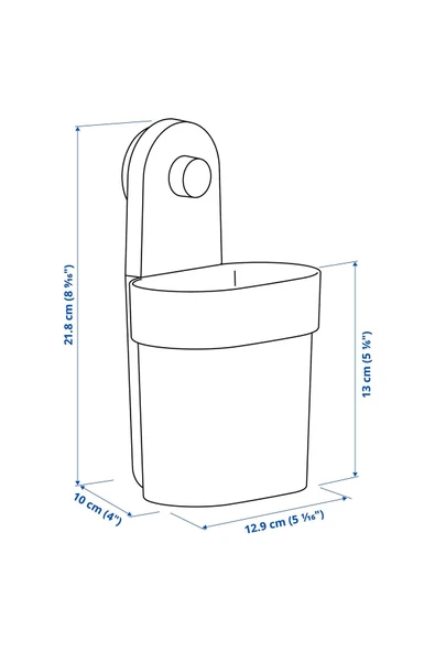 IKEA vantuzlu kutu, gri-yeşil, 10 cm - 7