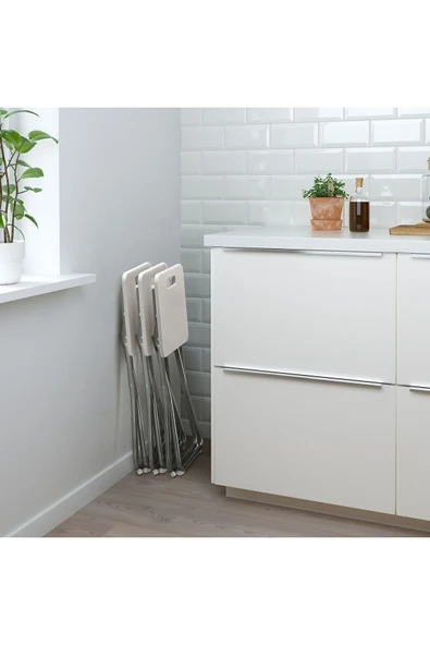 IKEA GUNDE katlanır tabure, beyaz - 4