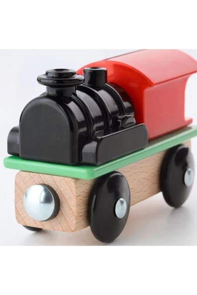 IKEA Lıllabo Tren Seti Çok Renkli Ahşap 3 Parça Lokomotif ve Yük Vagonu - 7