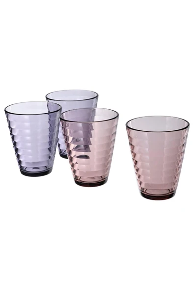 IKEA 4 Adet Bardak Seti, Cam MeridyenDukkan Karışık Renkler, 34 cl Meşrubat-Su Bardağı