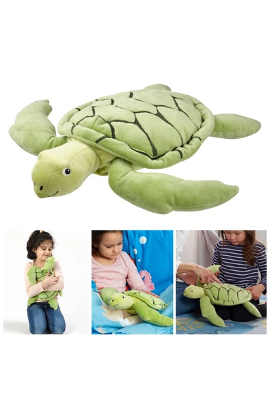 IKEA BLAVİNGAD Yeşil 44 cm Caretta Caretta Deniz Kaplumbağası Yumuşak Peluş Oyuncak