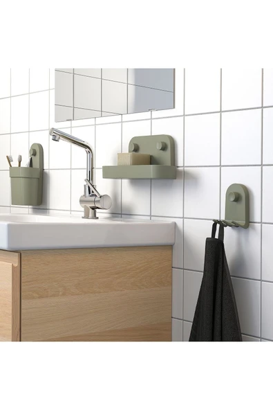 IKEA Öbonas Vantuzlu Kutu, Gri-yeşil - 4