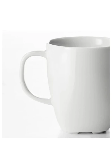 IKEA 4 Adet Kuplu Çay Bardağı Yükseklik 8 Cm İkea 4'lü Set Porselen Kahve Beyaz Bardak Hacim 170 ml - 4