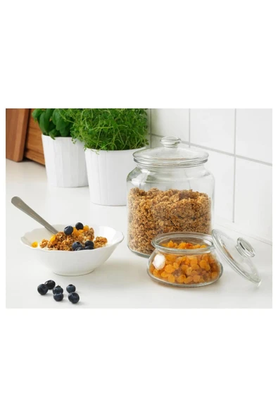 IKEA Cam Kapaklı Kavanoz 1,9 Litre Vakum Özellikli Şeffaf Kavanoz - 3