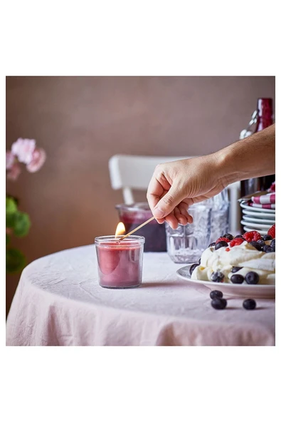 IKEA STÖRTSKÖN kırmızı 20 saat bardakta kokulu mum - 2