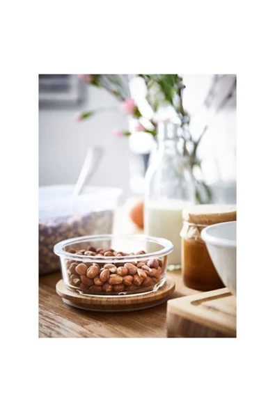 IKEA Saklama Kabı Kapağı, Bambu Yuvarlak Bambu Kapak 14 Cm - 3