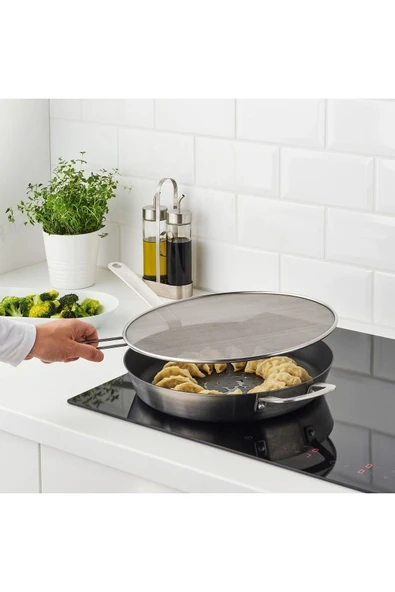IKEA Yağ Sıçratmaz Koruyucu Kapak Ikea Çap 34 Cm Kızartma Kapak Paslanmaz Çelik A Kalite - 4