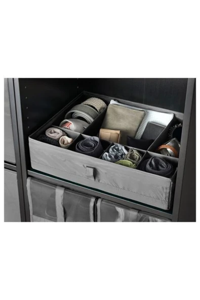 IKEA Skubb Bölmeli Kutu Gardırop Şifonyer Düzenleyici Koyu Gri 44x34x11 Cm - 2