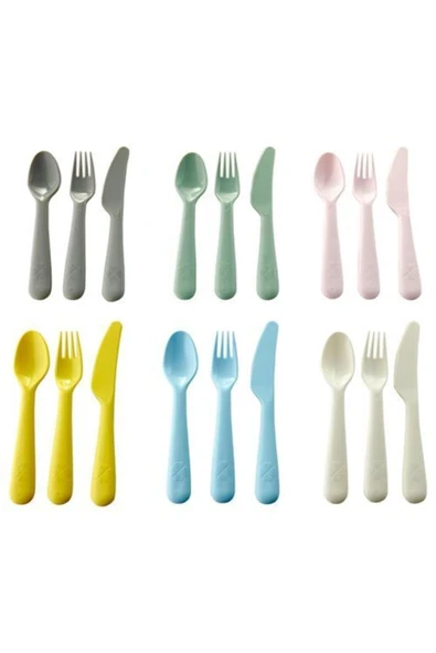 IKEA Kalas Çatal Bıçak Seti, Pastel Tonlar 1 Pakette 6 Renk Vardır