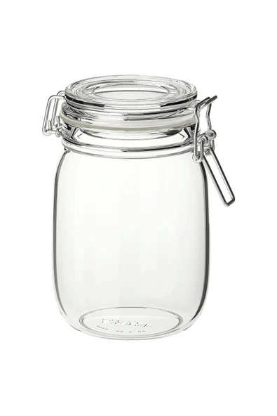 IKEA Premium 3 Adet Kavanoz Seti Kilitli Contalı Saklama Kavanozu 0,5 Lt + 1 Lt + 1,8 Lt - 3