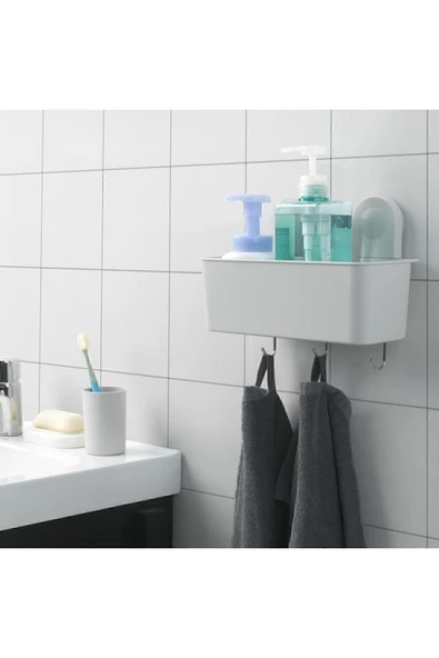 IKEA Ranen Gri 26x21 Cm Duş Sepeti Banyo Düzenleyici Kutu - 3