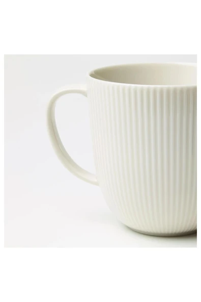 IKEA 6 Parça Kupa-bardak Takımı Beyaz Renk Modern Klasik 31 Cl Feldispat Porsele - 2