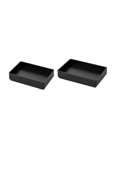 IKEA Siyah Skogsviken 2 Adet Banyo Tepsisi, Siyah Plastik