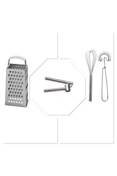 IKEA 2'li Çırpıcı+çelik Rende+çelik Sarımsak Ezici