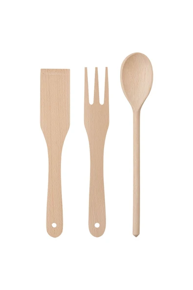 IKEA FILBUNKE mutfak gereçleri seti, kayın, 3 parça - 2