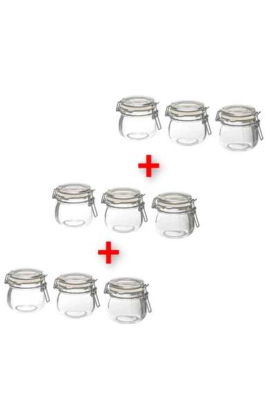 IKEA 9 Adet Kapaklı Cam Kavanoz 130 ml Contalı İkea Çap: 7 Cm Yükseklik: 7 Cm Hava Geçirmez Kapak
