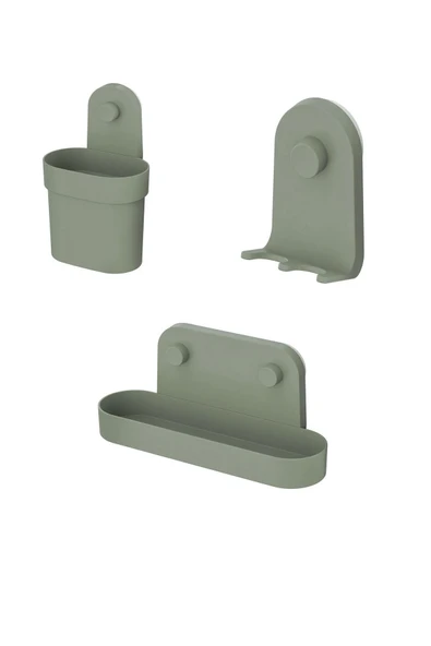 IKEA Öbonas Vantuzlu 3'lü Set Çok Amaçlı Baharatlık Sabunluk Askılık Organizer Seti - 2