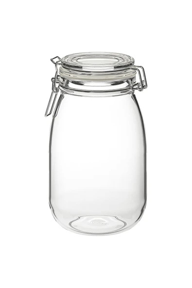 IKEA Kaliteli Kavanoz 1,8 lt Kilitli Kapak Contalı Vakumlu Yükseklik: 21.5 cm Çap: 12.5 cm