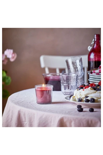 IKEA STÖRTSKÖN kırmızı 20 saat bardakta kokulu mum - 3