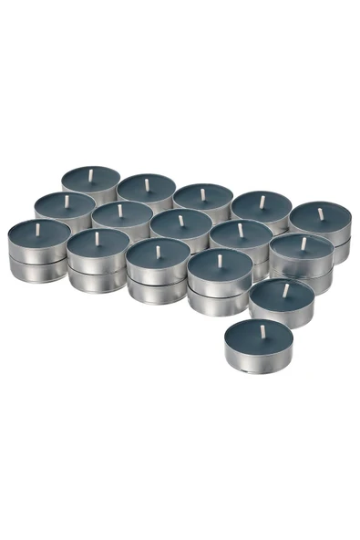 IKEA Fruktskog Kokulu Tealight Mum, Siyah-Turkuaz, 3.5 Saat, 30 Adet, Güve Otu ve Sardunya