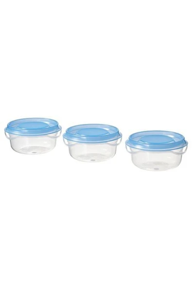 IKEA 3 Lü Mini Boy Saklama Kapları Pratik Kullanım Özelliği Mavi Kapak 70 ml 3 Lü