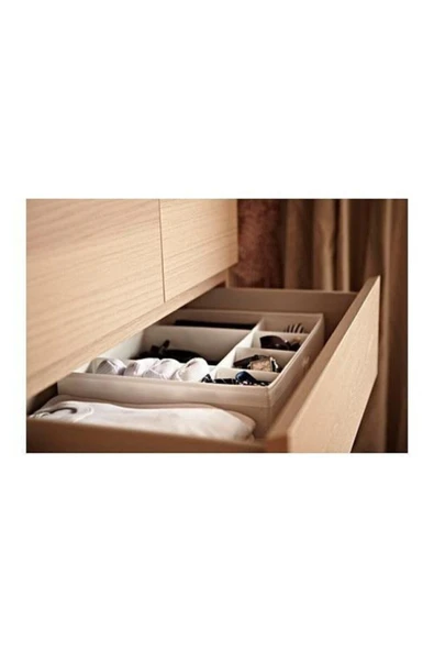 IKEA Skubb Bölmeli Kutu Gardırop Şifonyer Düzenleyici Beyaz 44x34x11 Cm - 3