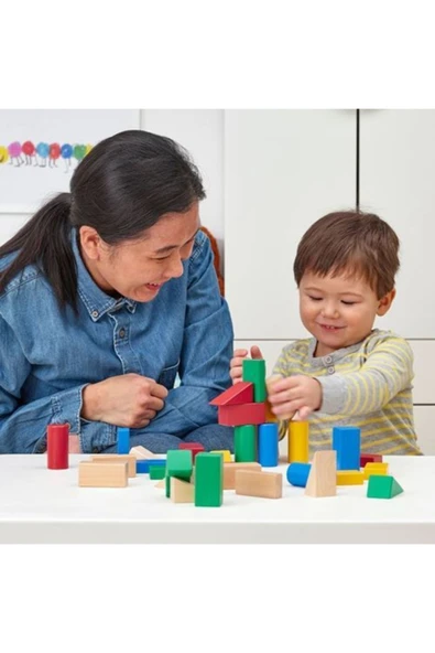 IKEA Underhalla Ahşap Oyun Küpleri Çok Renkli - 40 Parça - 2