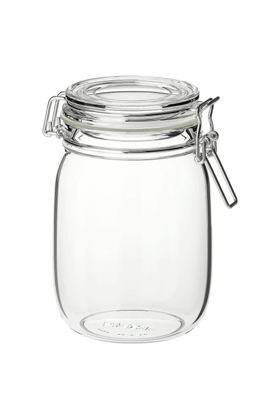 IKEA 3 Adet Saklama Kavanozu (1 Adet 1 litre ve 2 Adet 0.5 Litre) İkea 3'lü Cam Kavanoz Sızdırmaz Kapak - 5
