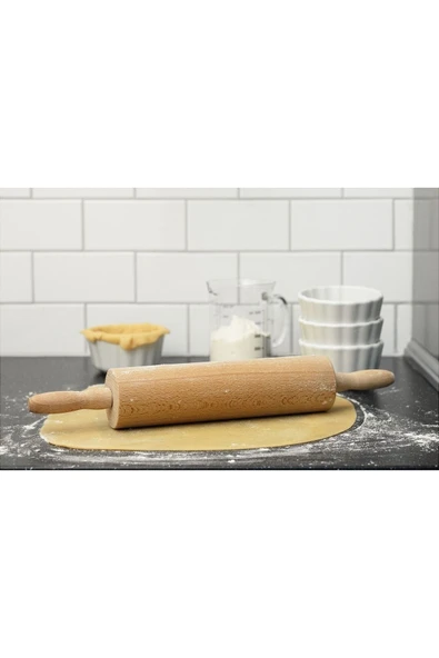 IKEA Döner Saplı Merdane Uzunluk: 43 Cm İkea Ahşap Hamur Açma Merdanesi - 4