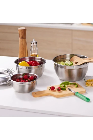 IKEA Cıklıd Çelik Saklama Kabı Seti, Paslanmaz Çelik, 3'lü Set - 5