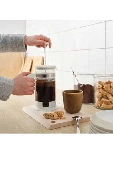 IKEA Premium Ürün Kaliteli Üretim Dayanıklı Şık Tasarım 1 Lt Paslanmaz Çelik French Press UPPHETTA - 4