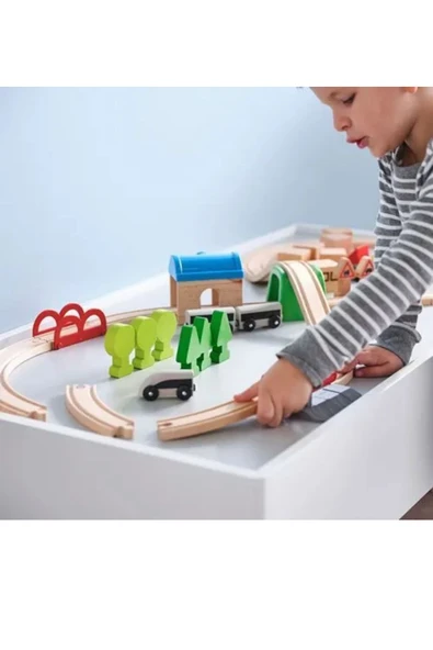 IKEA Premium Ürün Kaliteli Üretim Kullanışlı Şık Çocuklar İçin Eğlenceli 45 Parça Tren Seti LILLABO - 4