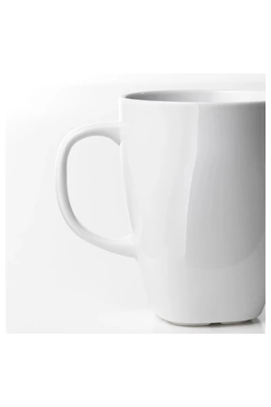 IKEA 4'lü Set Kuplu Çay Bardağı Yükseklik 11 Cm İkea 4 Adet Porselen Kahve Beyaz Bardak Hacim 300 ml - 3