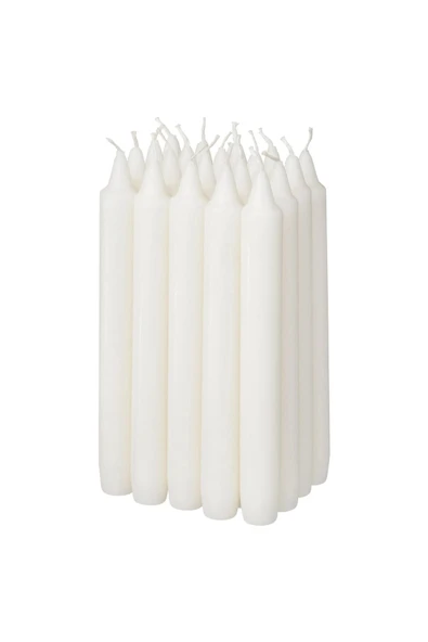 IKEA 20 Li Şamdan Mumu Beyaz 19cm