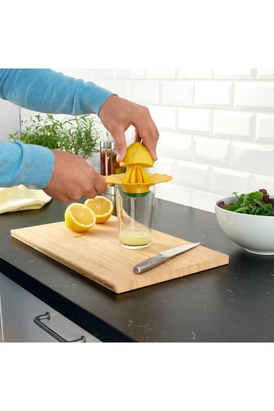 IKEA Plastik Limon Sıkacağı Çap: 15 Cm Pratik Sıkacak Sarı Renk Limon Portakal Suyu Narenciye Sıkıcı - 2