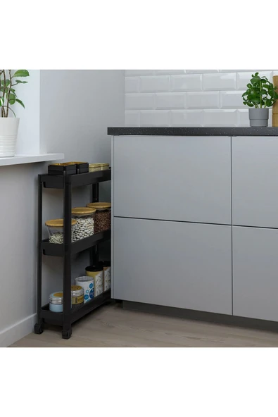 IKEA 3 Katlı Tekerlekli Çok Amaçlı Raf - Mutfak Düzenleyici Organizer Vesken Raf Ünitesi Servis Sehpası - 2
