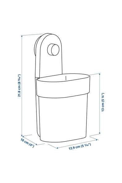 IKEA Öbonas Vantuzlu Kutu, Gri-yeşil, 10 Cm - 6