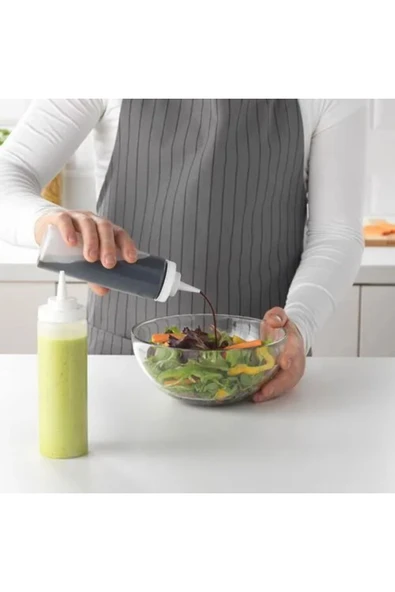 IKEA Premium Ürün Kaliteli Ürün Dayanıklı Kullanımı Kolay Şeffaf Sızdırmaz 330 Ml 2 Adet Yağ Sos Şişesi - 3