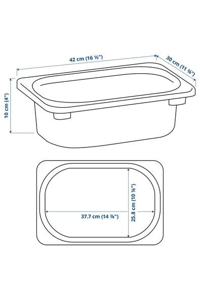 IKEA 3 Adet Plastik Oyuncak Saklama Kutusu 42x30x10 Cm İkea 3'lü Set Düzenleme Kutusu Açık Yeşil Kutu - 4