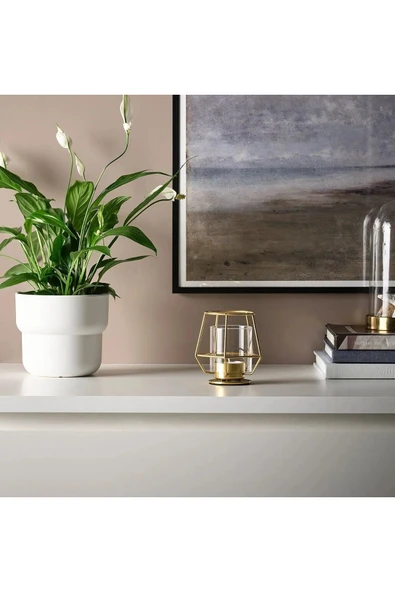 IKEA Dekoratif Tealight Mumluk Yükseklik 10 Cm İkea Metal Mumluk Altın Renk Mum Kabı - 2