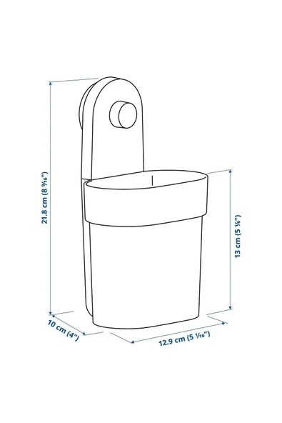 IKEA ÖBONÄS gri-yeşil 10 cm vantuzlu kutu - 6