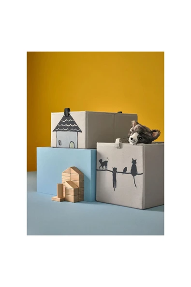 IKEA Katlanabilir Desenli Kutu Bej, 26x37x17 cm - 8