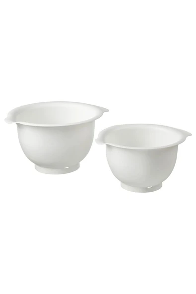 IKEA VISPAD karıştırma kabı, beyaz, 2,3 lt x 3,7 lt, 2 parça