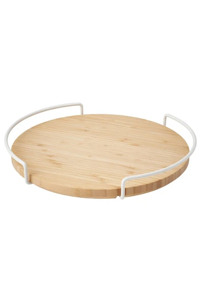 IKEA Ahşap Bambu Sunumluk Dönen Tabla Sunum Tahtası 28 cm - 2