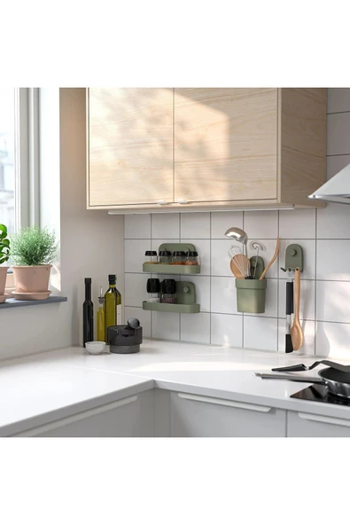 IKEA ÖBONÄS Vantuzlu Çok Amaçlı Baharatlık Sabunluk Askılık Organizer 3’lü Seti - 2