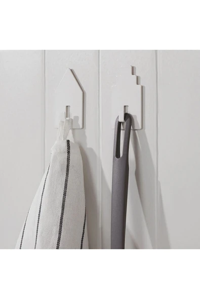 IKEA 2 Parça TIPPVAGN 2 Adet Yapışkanlı Çelik Kanca, Beyaz Metal Beyaz - 2