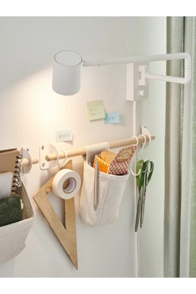 IKEA Nereby 23 Cm Ray Cebi Duvar Rayına Takılabilen Natürel Düzenleyici Organizer Cep - 2